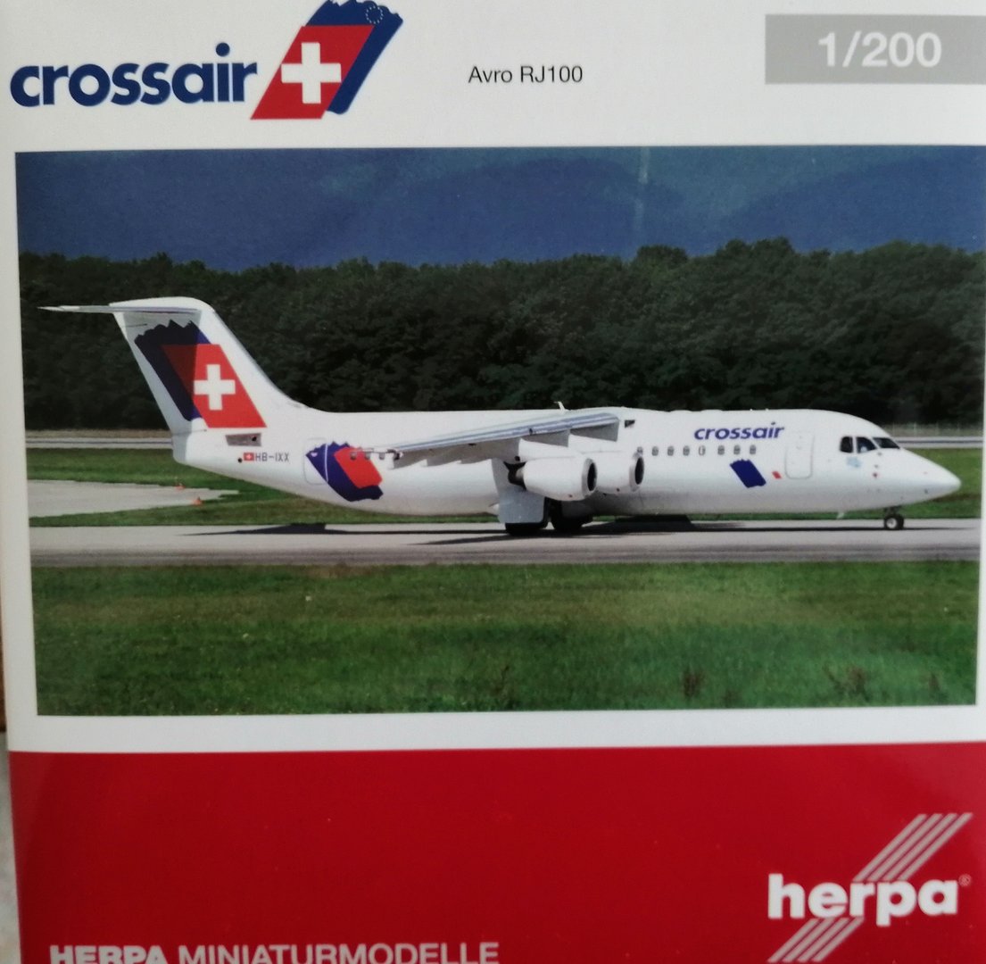 Herpa Wings Crossair "Jumbolino" Avro RJ-100  1/200