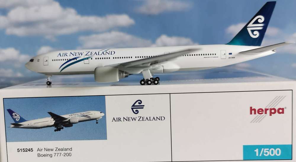 Herpa Wings 1:500 Air New Zealand Boeing 777-200 ZK-OKA SELTEN !!! 515245