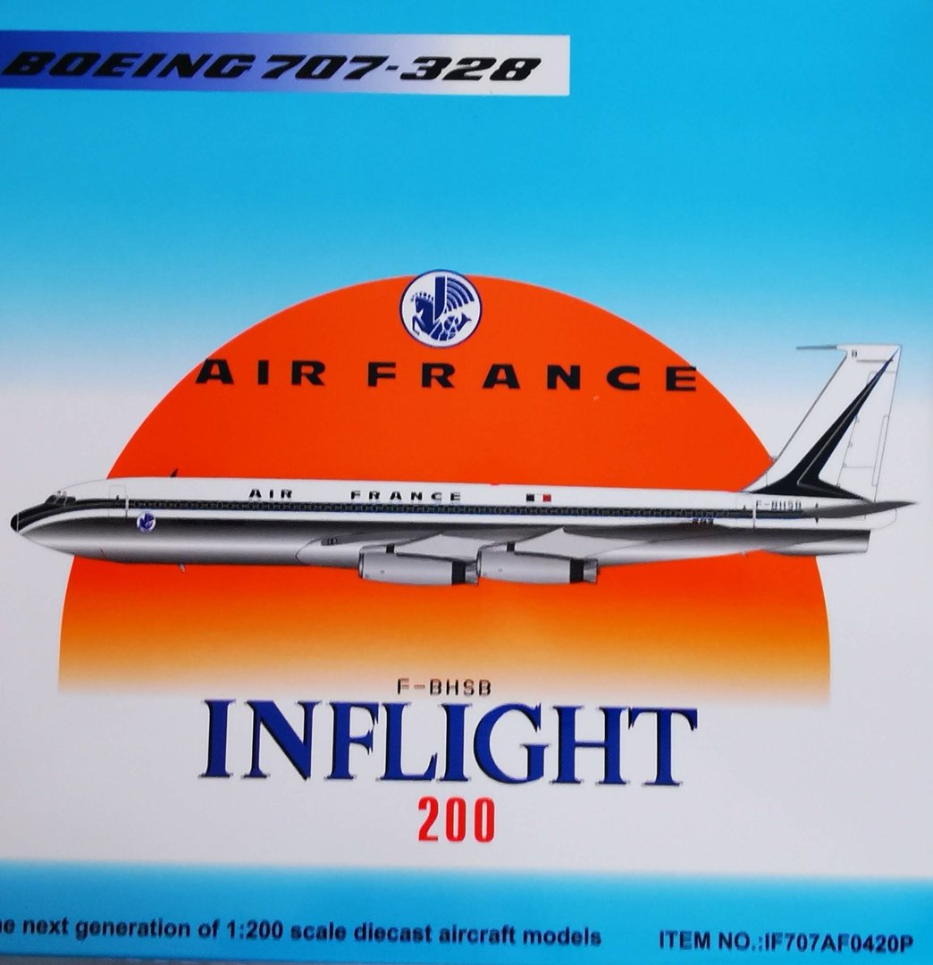 F-BHSC WITH STAND INFLIGHT200 IF707AF0817 1/200 AIR FRANCE BOEING 707-300 REG