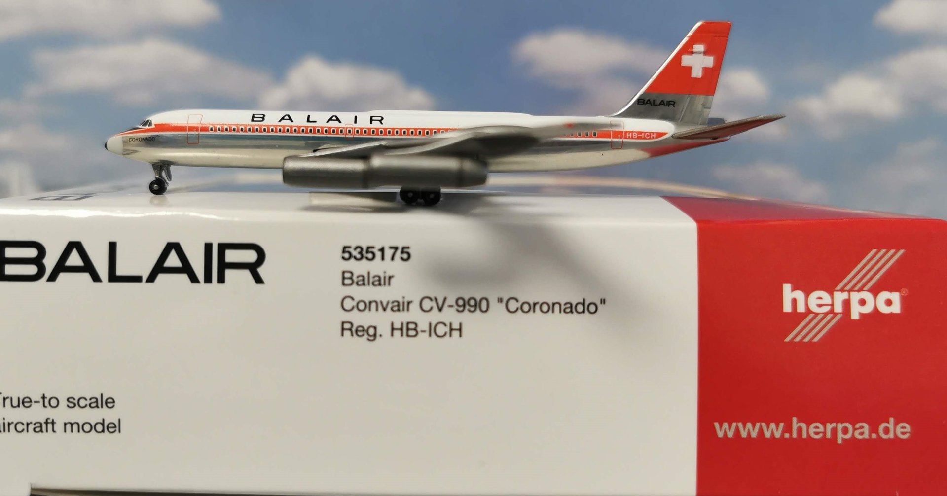 535175 Herpa Wings 1:500 Balair Convair CV-990 “Coronado” – HB-ICH