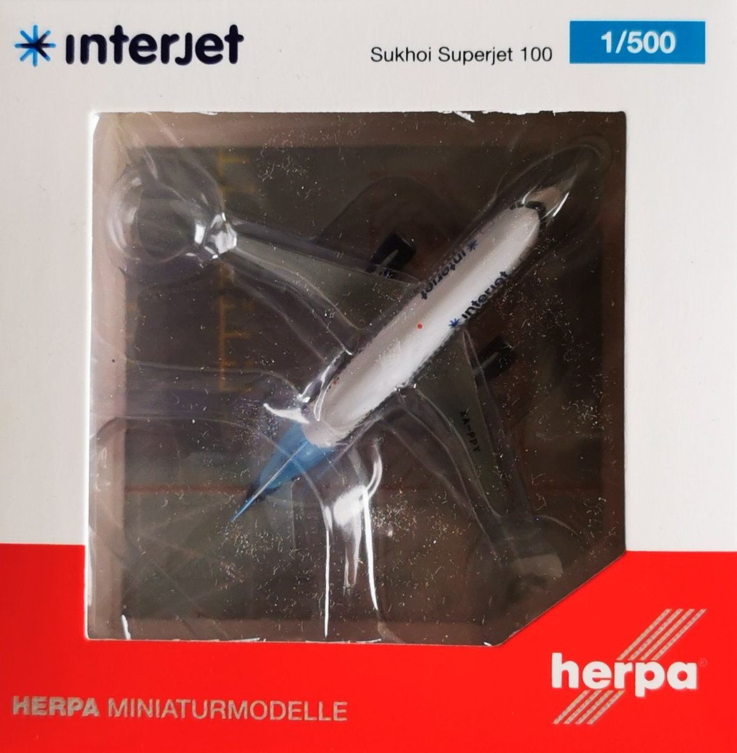 Herpa Wings 1:500 sukhoi agarramos 100 interjet airlines 534710 modellairport 500 