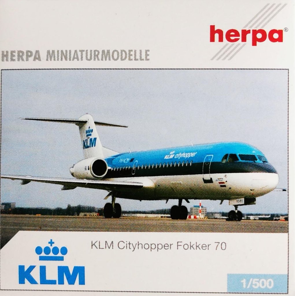 Herpa Wings 1:500 KLM Cityhopper Fokker 70