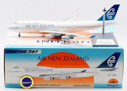 Inflight200 Boeing 747-419 Air New Zealand Boeing ZK-NBV and collectors coin