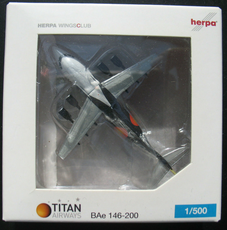 Herpa Wings 509725 - BAe 146-200 TITAN AIRWAYS - 1:500
