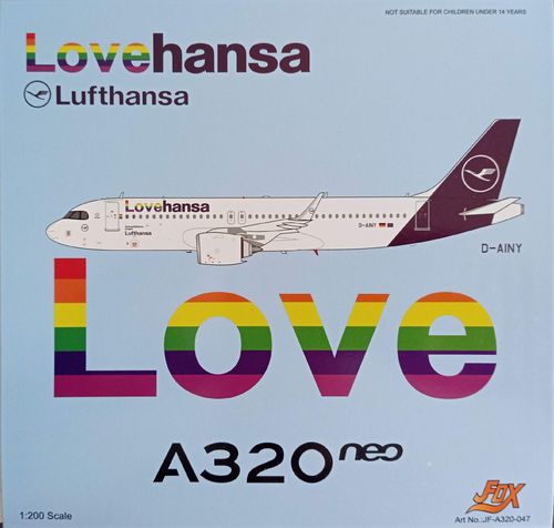 J-Fox 1:200 Airbus A320neo Lufthansa "Lovehansa" D-AINY